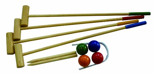 44088 jeu de croquet pour 4 joueurs bois multic...