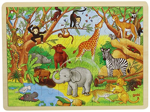 - 2041640 - puzzle en bois à encastrement - afrique - 48 pièces 4013594578929 Goki - 2041640 - puzzle en bois à encastrement - afrique - 48 pièces 4013594578929 Goki