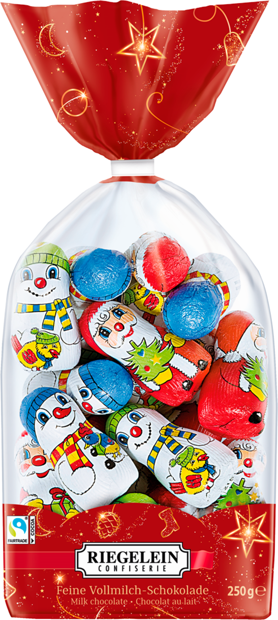 RIEGELEIN SACHET BONHOMMES DE NEIGE ET PÈRES NOËL AU LAIT code EAN 4013900975510 