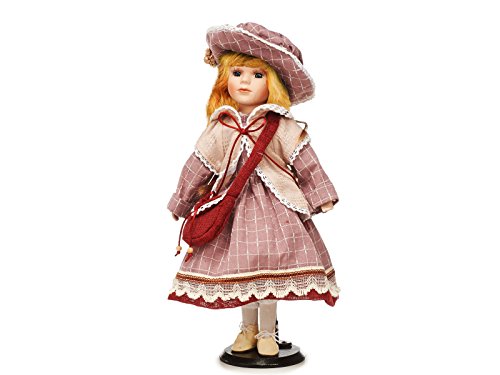 20284 poupée en porcelaine avec sac en bandouli...