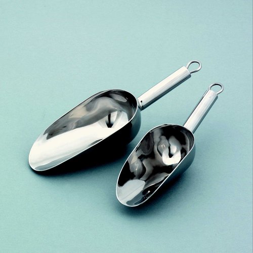 Pelle doseuse à farine en inox - 23 cm