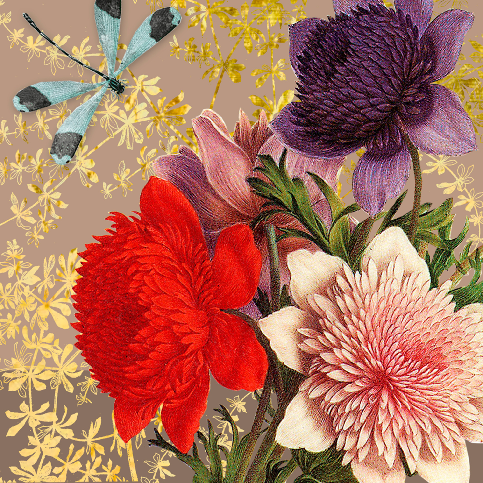 ATELIER 20 SERVIETTES 33x33CM LIBELLULE BLEUE code EAN 4014995760920 