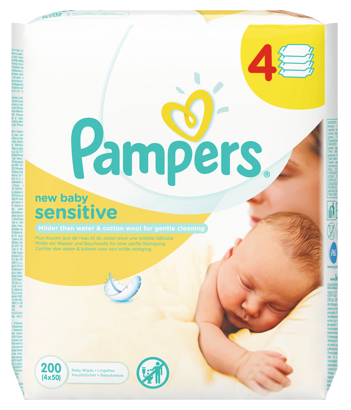 PAMPERS LINGETTES BÉBÉ NEW SENSITIVE 4X50 PAMPERS code EAN 4015400623663 