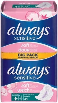 SERVIETTES HYGIÉNIQUES “ALWAYS SENSITIVE”