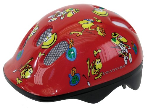 Casque enfant grenouilles rouge 46-52 cm