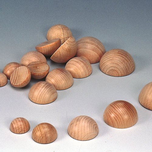 Lot de 50 Demi-boules en bois brut de hêtre, no...