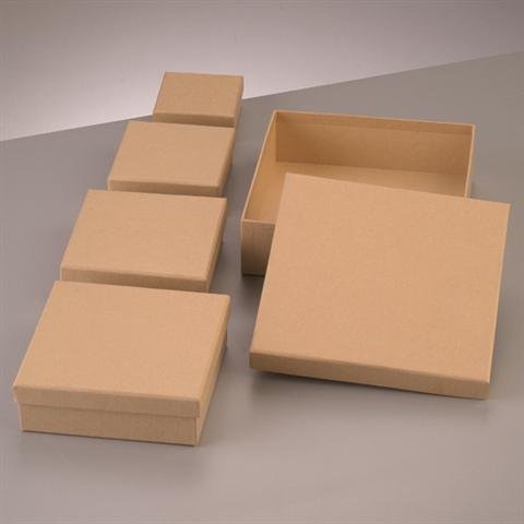 Set 5 Boites carrées gigognes en carton, dim. 6...