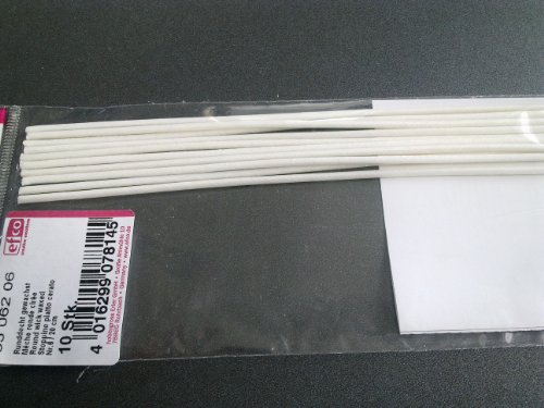 Numéro 6 mèche ronde en coton, ciré, blanc, 20 ...