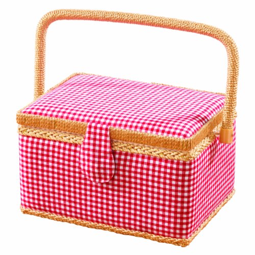 08242 easy!maxx panier à couture, rouge