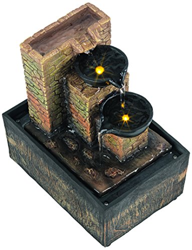 09984 fontaine solaire led avec pile bambou mul...