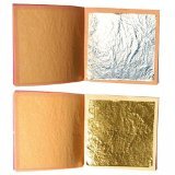 Golden lot 10 feuilles argent alimentaire 40mm X 40mm + lot de 10 feuille d'or comestible de taille 35 mm par 35 mm code EAN 4016579718440 