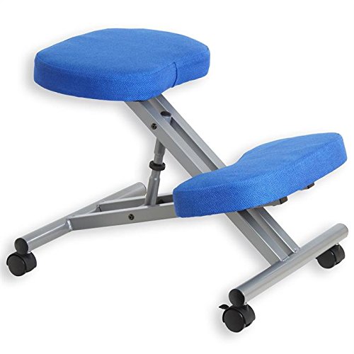 Tabouret ergonomique ROBERT aluminium/bleu