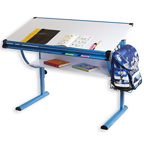 Bureau enfant écolier BLUE, réglable en hauteur...