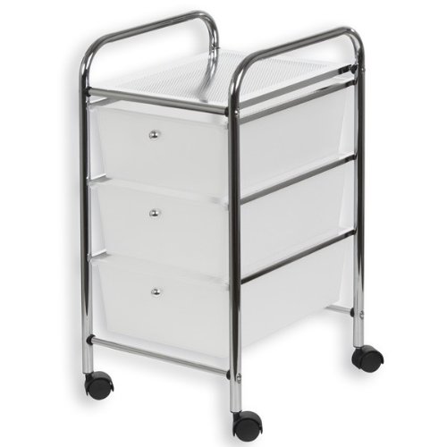 Meuble de rangement GINA, sur roulettes, 3 tiro...