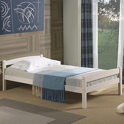 Lit en pin FELIX 90 x 190 cm lasuré blanc