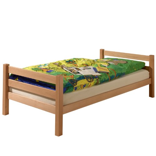 Lit en hêtre vernis naturel 90x200 cm