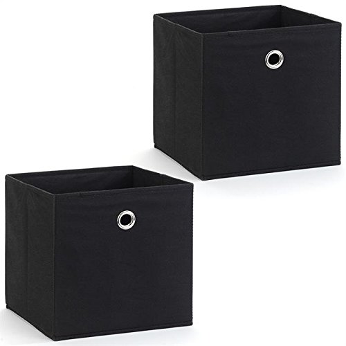 Lot de 2 tiroirs en tissu ELA noir
