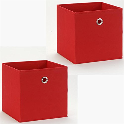 Lot de 2 tiroirs en tissu ELA rouge