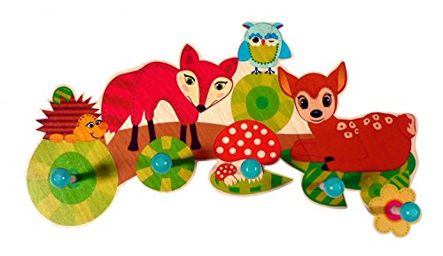 Portemanteau animaux forestiers en bois