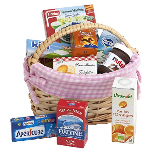 Polly petit panier en osier avec vichy rose