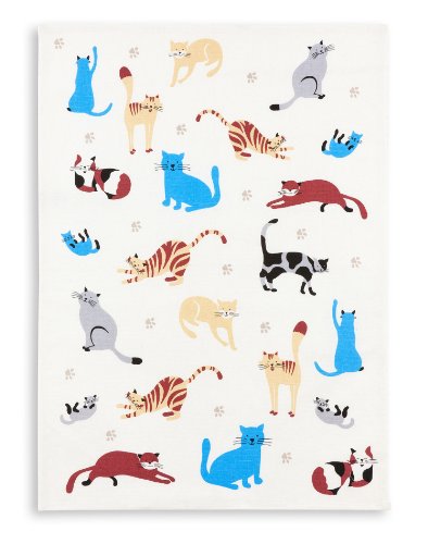 Torchon métis imprimé, lin&coton, TRIOLINO®, mo...