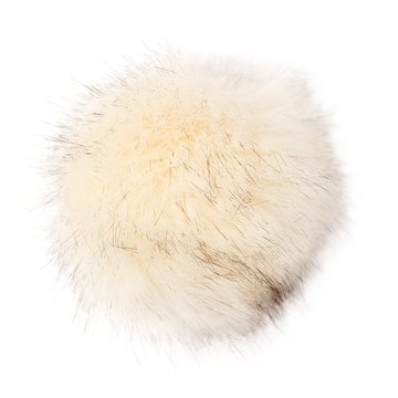 Pompon en fourrure synthétique-couleur :  crème...