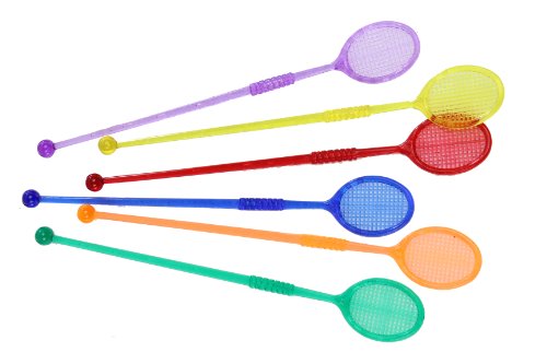 IMS Party 301920 tennis lot de 50 touillettes en forme de raquettes de tennis divers coloris transparents 205 mm code EAN 4019476301920 