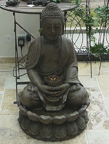 DAFLOXX Bouddha fontaine Sculpture 82 cm + lumière / pompe Feng Shui Figure 4020606341211 (4020606341211)