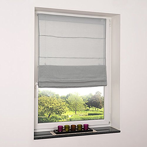 Fenêtre store plissé gris lumière raffgardine f...