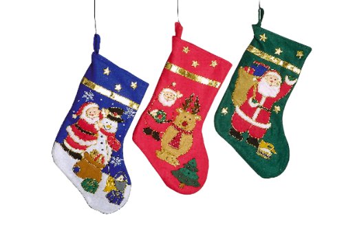 Lot de 3 bottes Père Noël et bonhomme de neige