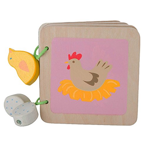 Livre de bébé en bois motif ferme