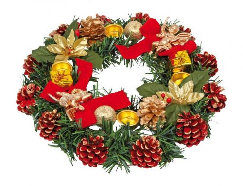 Couronne de l'Avent rouge/or