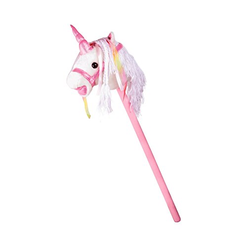 - chevaux à bascule - cheval bâton licorne blanche