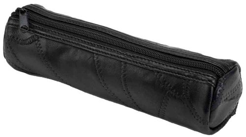 ALASSIO Trousse scolaire "Patchwork", en cuir, noir 4021068430123 Alassio