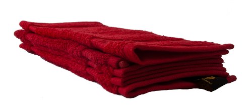 Élégant set de 4 serviettes rouges pour invité ...