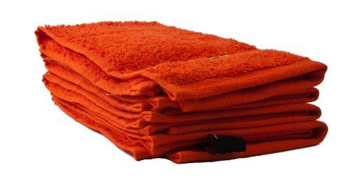 Lot de 4 essuies-mains rouge carmin 30x30 cm , ...