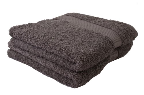 Lot de 2 serviettes de toilette anthracites, 50...