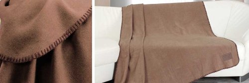 Gözze Plaid velour, 150x200 cm, brun, lavable, antistatique, toucher agréable, chaleur, douceur et moelleux, souplesse et légèreté, objet de déco, idéal pour s'envelopper sur un canapé code EAN 4021626212314 