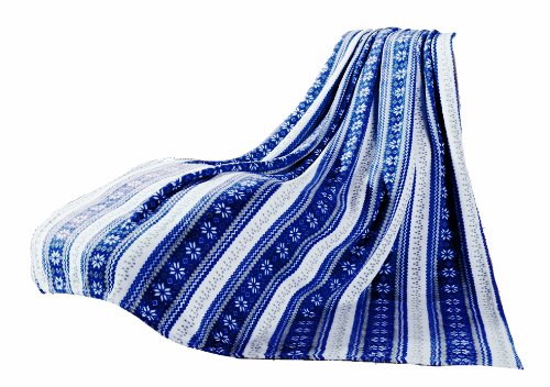 Gözze Plaid, microfibre, 150x200 cm, motif rêve d'hiver bleu marine, toucher agréable, chaleur, douceur et moelleux, souplesse et légèreté, objet de déco, idéal pour s'envelopper sur un canapé code EAN 4021626213267 