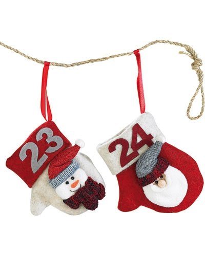 Guirlande de L'Avent avec 24 mini gants