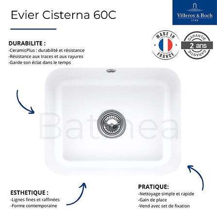 VILLEROY_ET_BOCH Evier 1 bac Cisterna 60C Blanc...