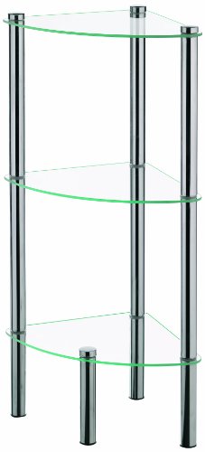 18050 étagère d'angle salle de bain, verre de s...