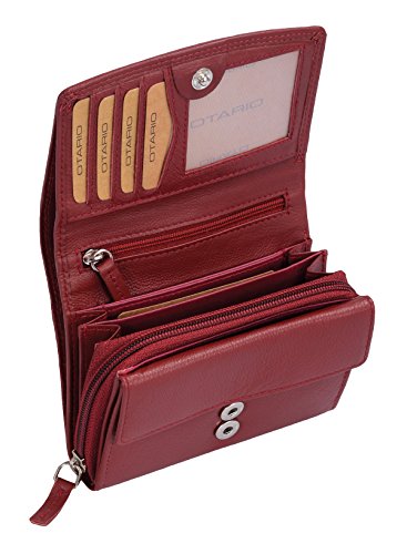 OTARIO Porte-monnaie pour femme OTARIO, cuir véritable, cherry 13x10,5cm code EAN 4025506506517 