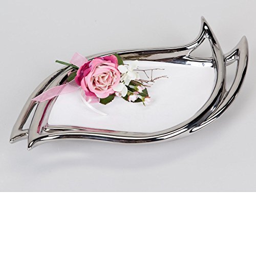 formano Bol décoratif en céramique ovale Blanc/...