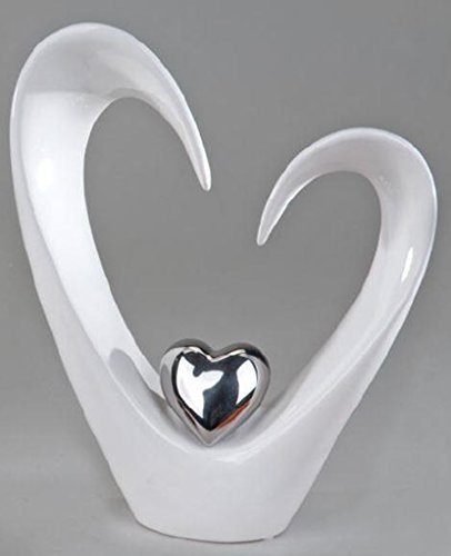 Moderne sculpture décorative de coeur en cérami...