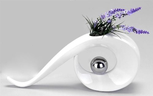 Vase décoratif Blanc/argent 36 x 17 cm