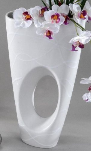 Élégant vase moderne avec trous en samunga blan...