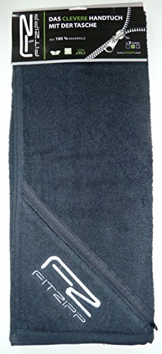 CKM Fitzipp fitness serviette 50 x 100 cm-étui avec fermeture éclair étanche 21 x 21 cm (gris) 4025816172167 (4025816172167)