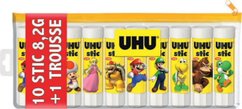 10 BATONS DE COLLE BLANCHE 8,2G UHU