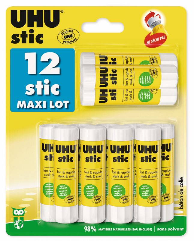 12 BATONS DE COLLE BLANCHE UHU